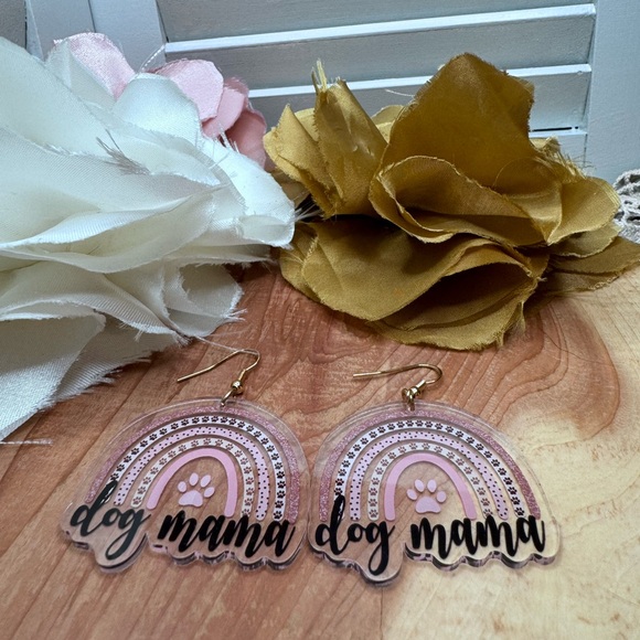 Boutique Brand Jewelry - Dog Mama Light Weight Acrylic Earrings